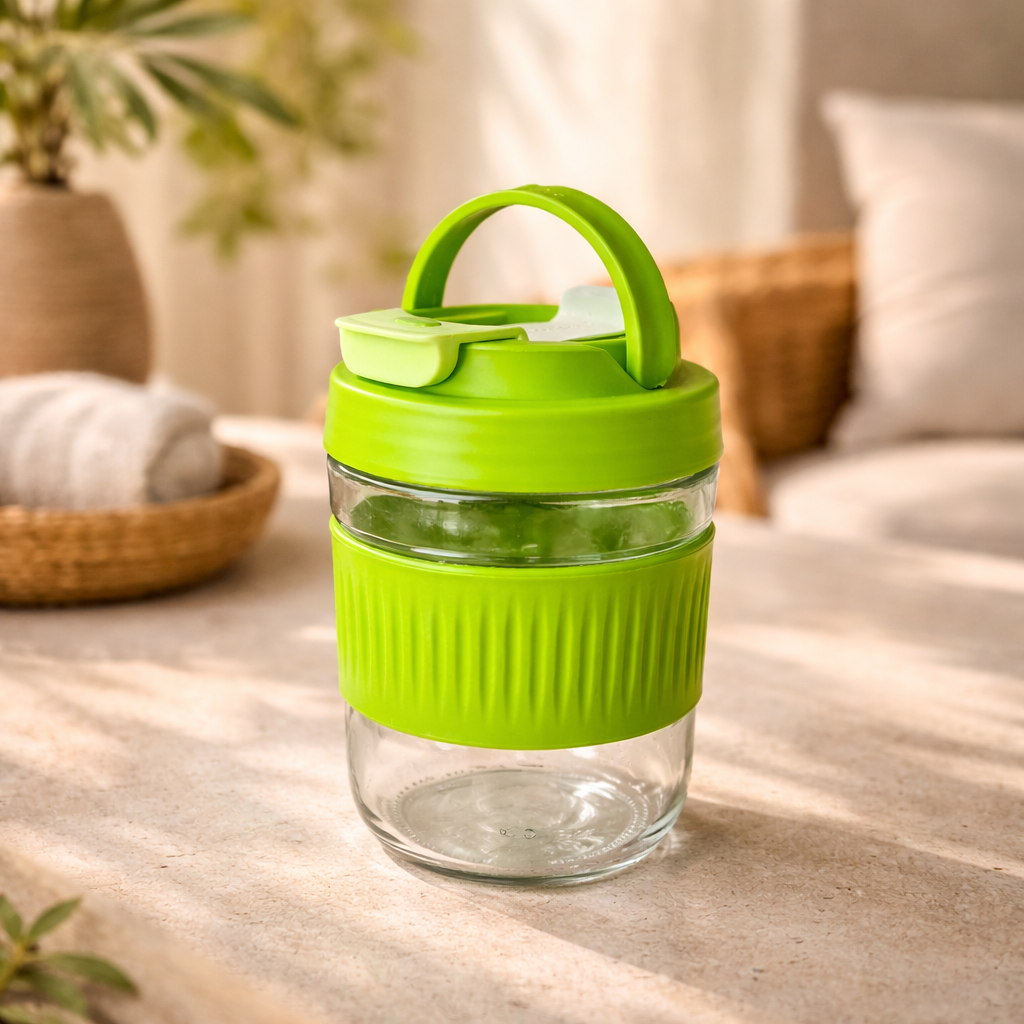 Glass Coffee Cup With Handle