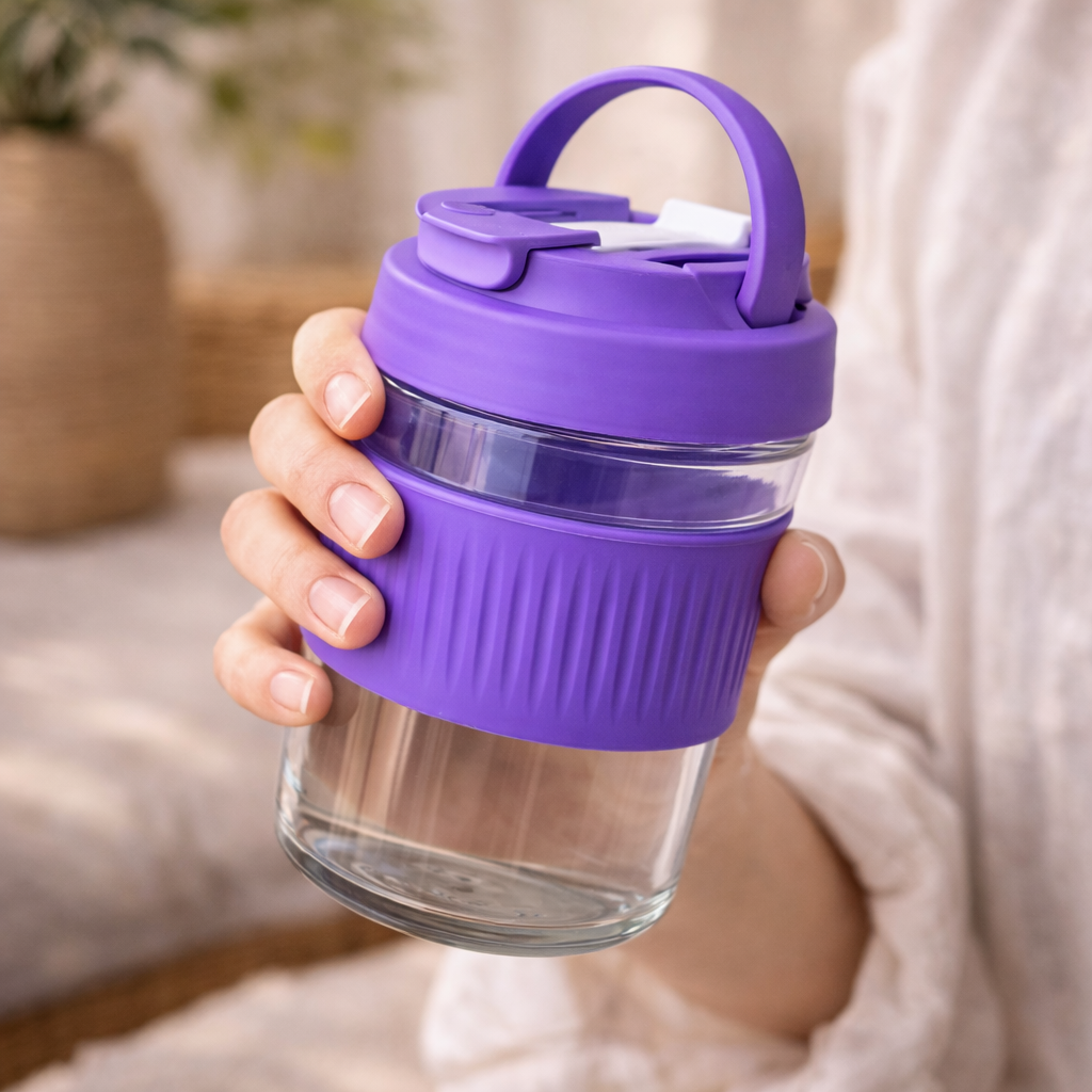 Glass Coffee Cup With Handle